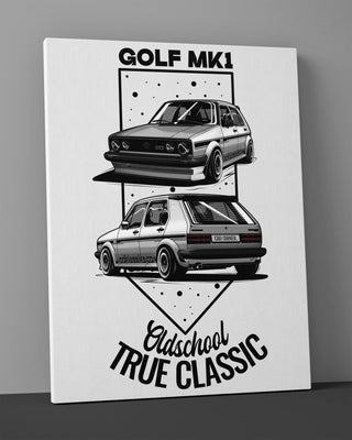 Obraz na płótnie - Oldschool - True Classic - Biały - widok 2