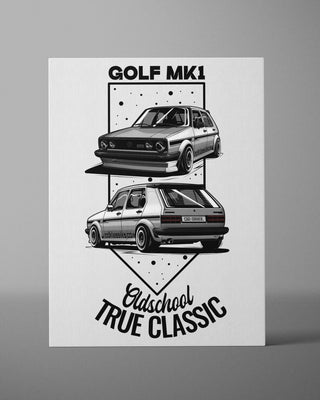 Obraz na płótnie - Oldschool - True Classic - Biały - widok 3