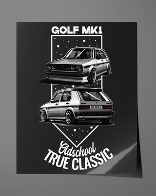 Plakat - Oldschool - True Classic - Czarny - widok 1