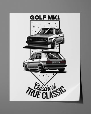 Plakat - Oldschool - True Classic - Biały - widok 1