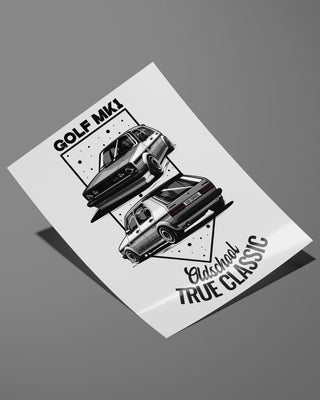 Plakat - Oldschool - True Classic - Biały - widok 2
