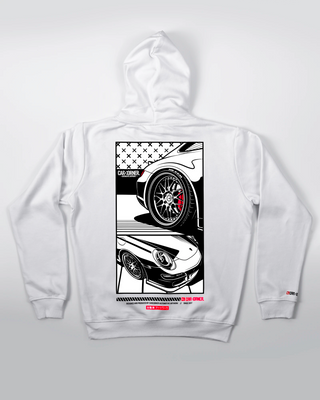 Bluza Kangurek Damska - Flat-Six Monochrome - 997 - tył biały