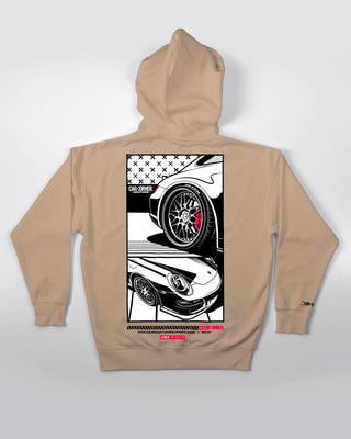 Bluza Kangurek Męska - Flat-Six Monochrome - 997 - tył beżowy