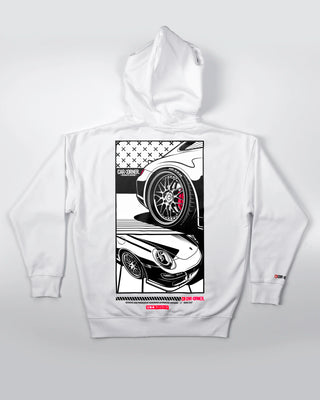 Bluza Kangurek Męska - Flat-Six Monochrome - 997 - tył biały