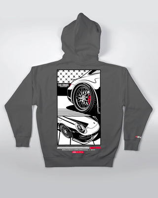 Bluza Kangurek Męska - Flat-Six Monochrome - 997 - tył szary