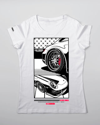 Koszulka Damska - Flat-Six Monochrome - 997 - przód biały