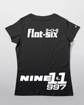 Koszulka Damska - Flat-Six Monochrome - 997 - tył czarny