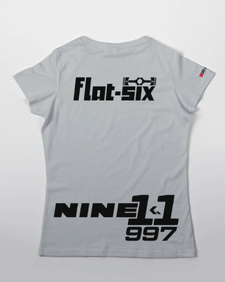 Koszulka Damska - Flat-Six Monochrome - 997 - tył jasny szary 70