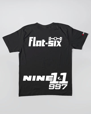 Koszulka Męska - Flat-Six Monochrome - 997 - tył czarny