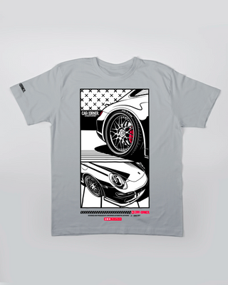 Koszulka Męska - Flat-Six Monochrome - 997 - przód jasny szary 70