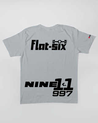 Koszulka Męska - Flat-Six Monochrome - 997 - tył jasny szary 70