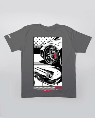 Koszulka Męska - Flat-Six Monochrome - 997 - przód szary 50