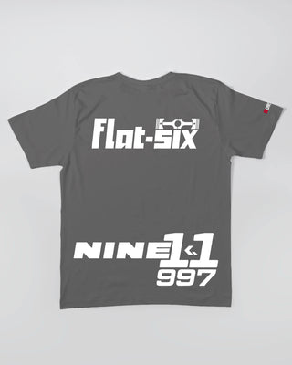 Koszulka Męska - Flat-Six Monochrome - 997 - tył szary 50