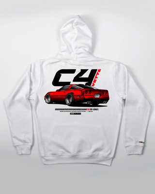 Bluza Kangurek Damska - Lowered Vette C4 - tył biały