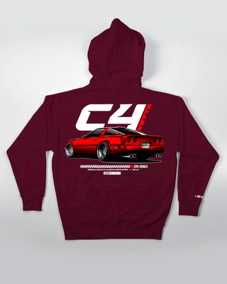 Bluza Kangurek Męska - Lowered Vette C4 - tył burgundowy 60