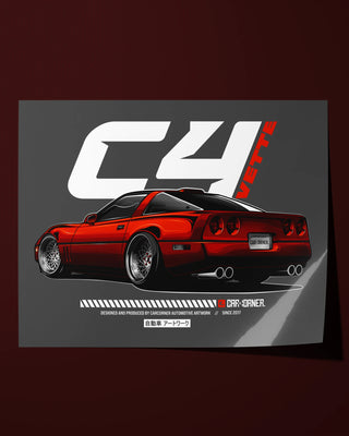 Plakat Poziomy - Lowered Vette C4 - Widok 1