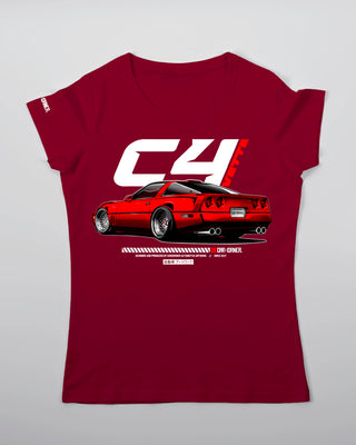 Koszulka Damska - Lowered Vette C4 - przód burgundowy 72
