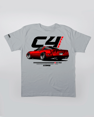 Koszulka Męska - Lowered Vette C4 - przód szary jasny 70