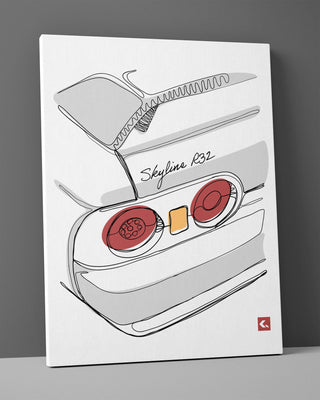 Obraz na płótnie One Line - Skyline R32 - widok 2
