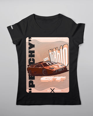 Koszulka Damska - Peachy - przód czarny