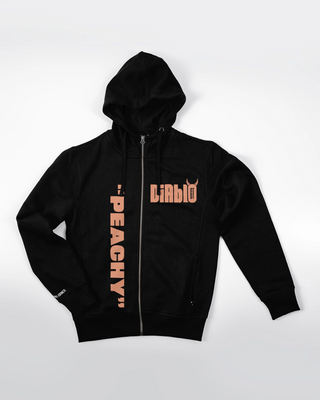 Bluza Rozpinana Męska - Peachy - przód czarny