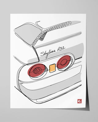 Plakat One Line - Skyline R32 - widok 1