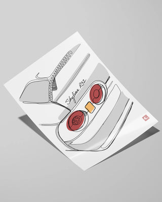 Plakat One Line - Skyline R32 - widok 2